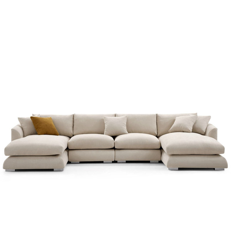 Valyou Furniture Contemporary Feathers U Shape Sectional Sofa with